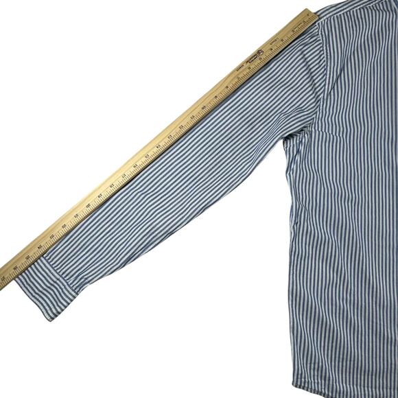 Hollister - Blue Striped Men's Long Sleeve Button Up Shirt - Size: Large - Picture 7 of 9